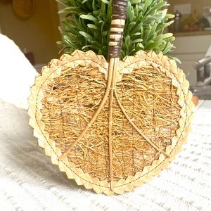 Vintage Mini Raffia Fan w/mini broom, Boho